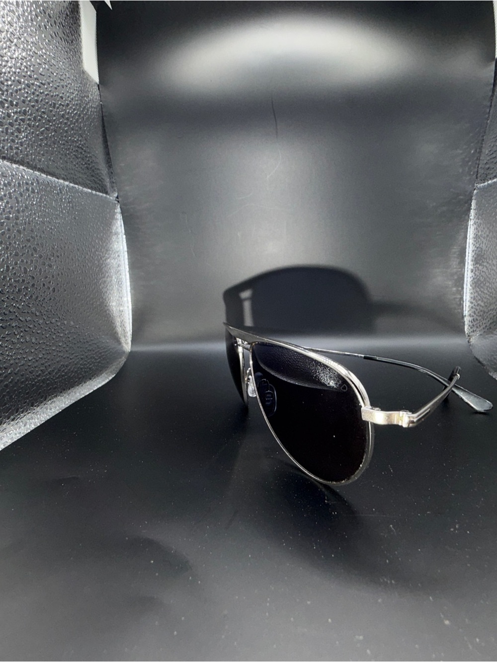 Tom Ford Aviator Sunglasses with Black Lenses and Silver Frame